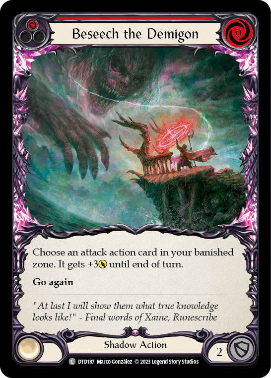 Beseech the Demigon (Red) [DTD187] (Dusk Till Dawn)  Rainbow Foil | Good Games Morley