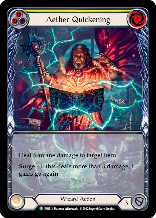 Aether Quickening (Yellow) [FAB113] (Promo)  Rainbow Foil | Good Games Morley