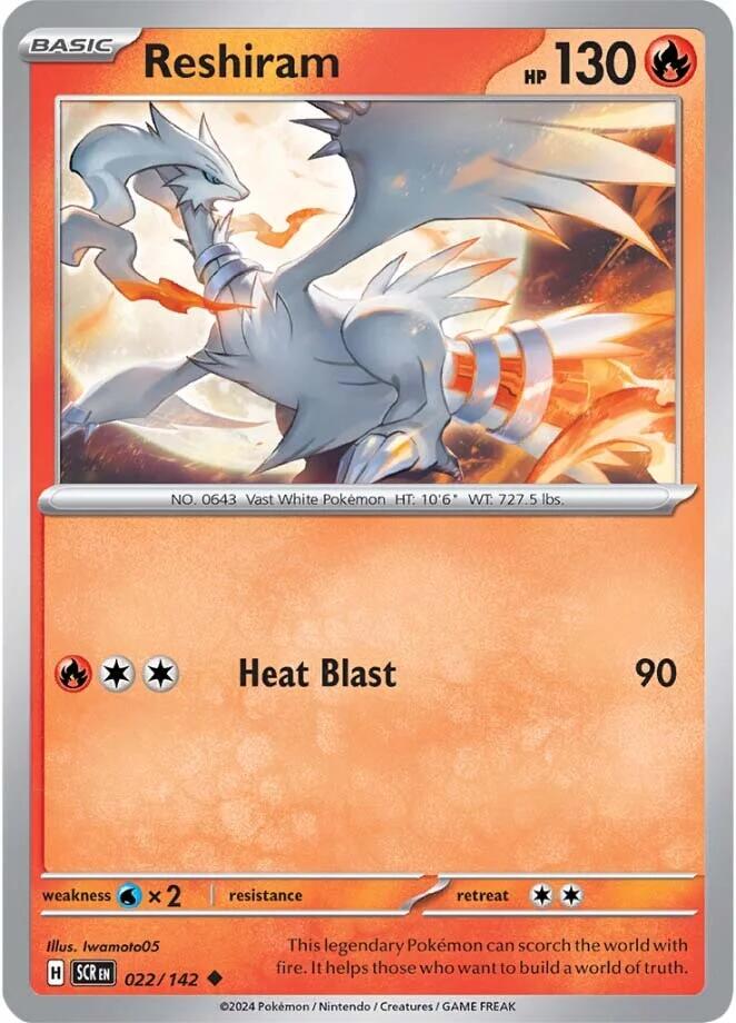 Reshiram (022/142) [Scarlet & Violet: Stellar Crown] | Good Games Morley