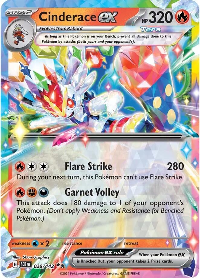 Cinderace ex (028/142) [Scarlet & Violet: Stellar Crown] | Good Games Morley