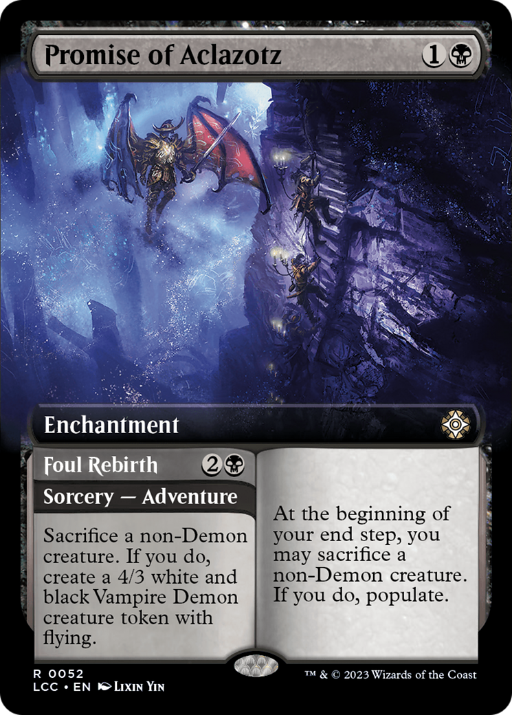 Promise of Aclazotz // Foul Rebirth (Extended Art) [The Lost Caverns of Ixalan Commander] | Good Games Morley