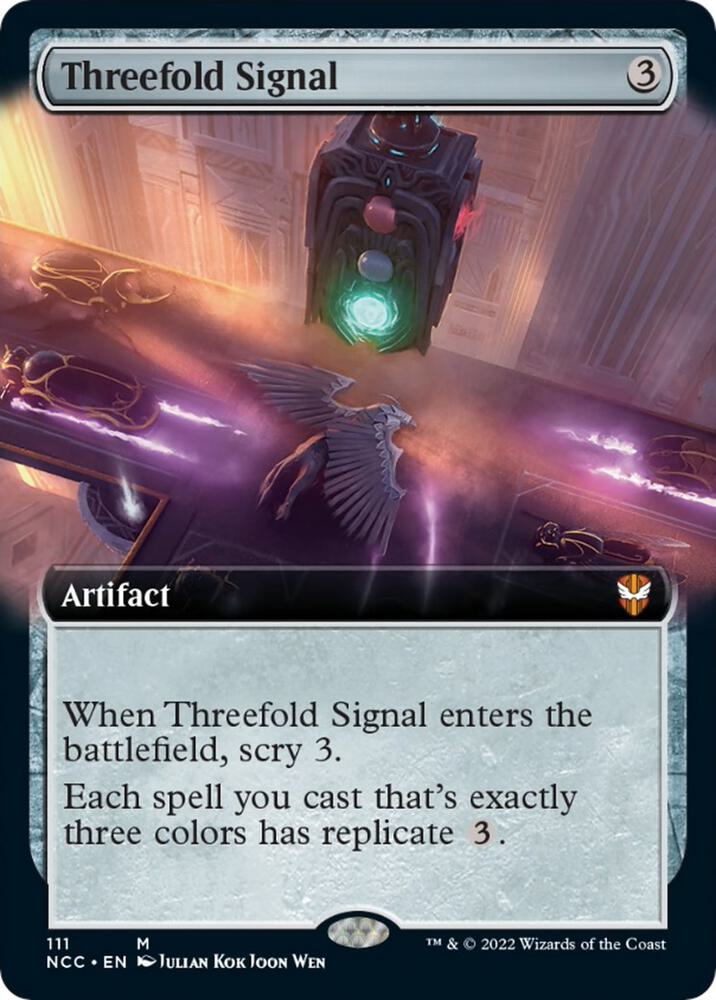 Threefold Signal Extended Art 111 (Commander: Streets of New Capenna)  | Good Games Morley