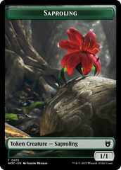 Faerie // Saproling Double-Sided Token [Wilds of Eldraine Commander Tokens] | Good Games Morley