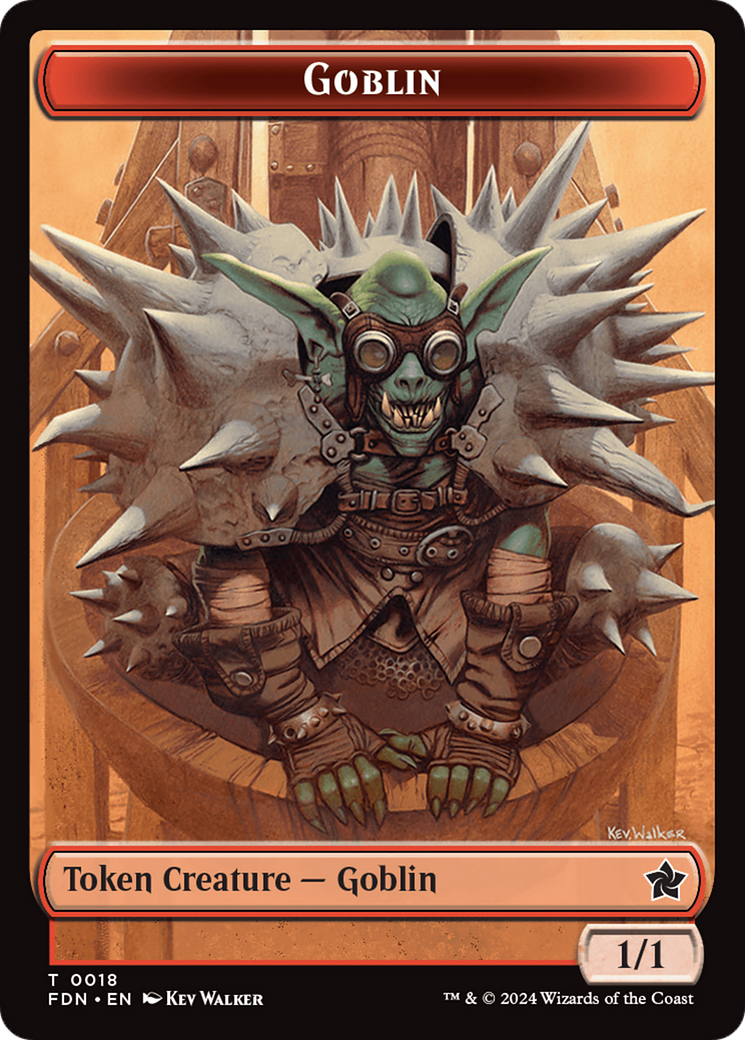 Goblin // Treasure Double-Sided Token [Foundations Tokens] | Good Games Morley