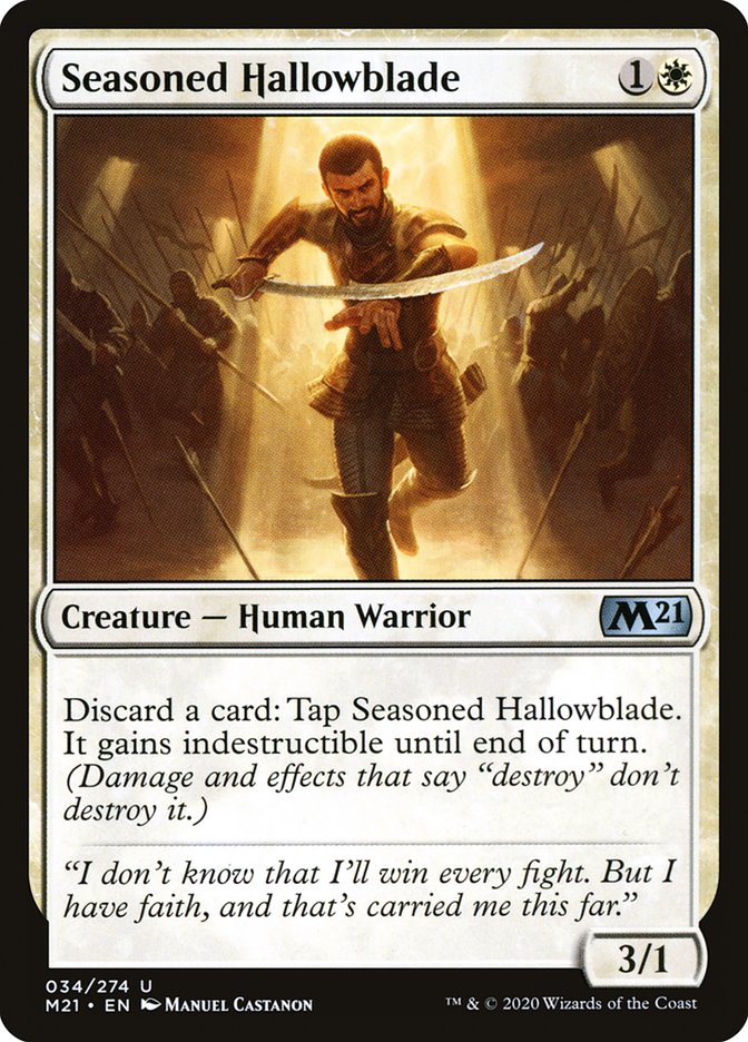 Seasoned Hallowblade 34/274 (Core Set 2021)  - Foil | Good Games Morley