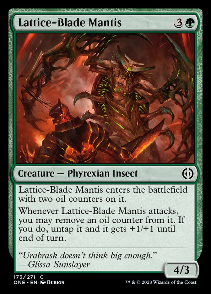 Lattice-Blade Mantis [Phyrexia: All Will Be One] | Good Games Morley