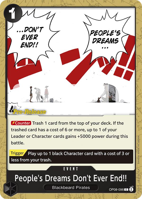 People's Dreams Don't Ever End!! [Two Legends Pre-Release Cards] | Good Games Morley
