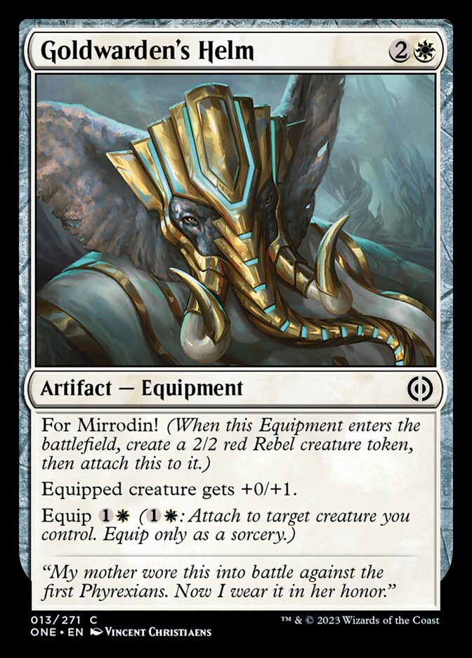 Goldwarden's Helm [Phyrexia: All Will Be One] | Good Games Morley