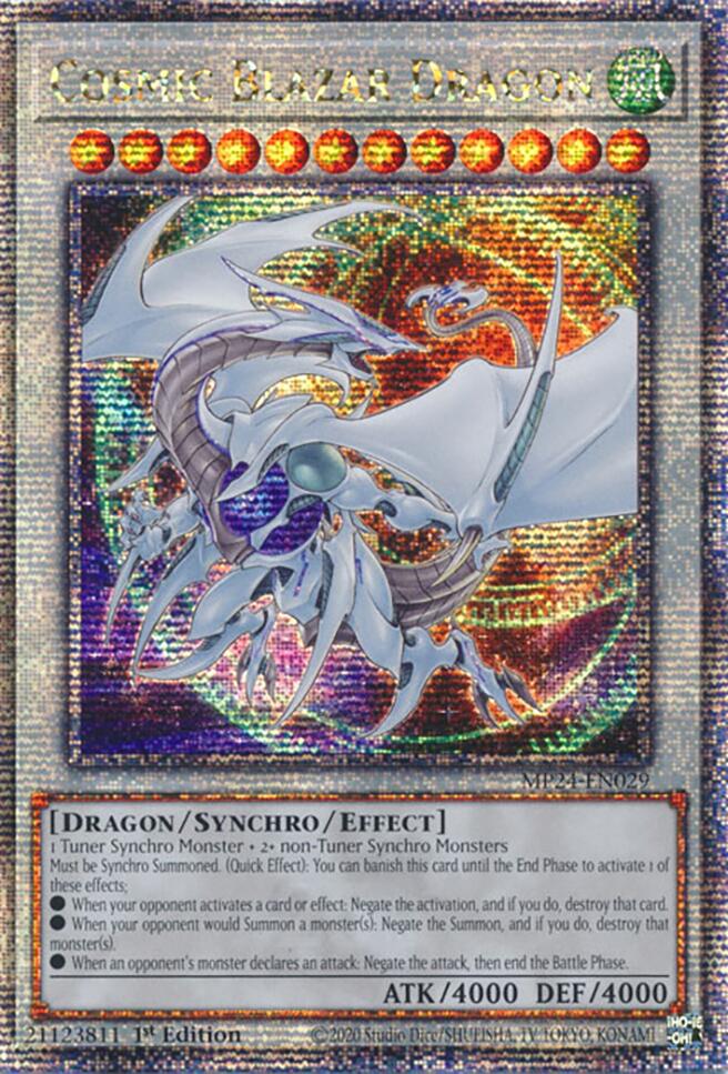Cosmic Blazar Dragon [MP24-EN029] Quarter Century Secret Rare | Good Games Morley