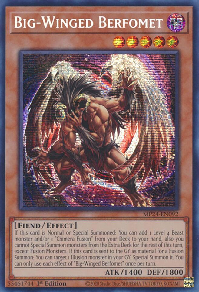 Big-Winged Berfomet [MP24-EN092] Prismatic Secret Rare | Good Games Morley