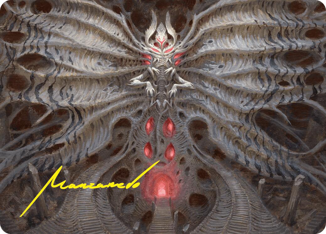 Valgavoth, Terror Eater Art Card (Gold-Stamped Signature) [Duskmourn: House of Horror Art Series] | Good Games Morley