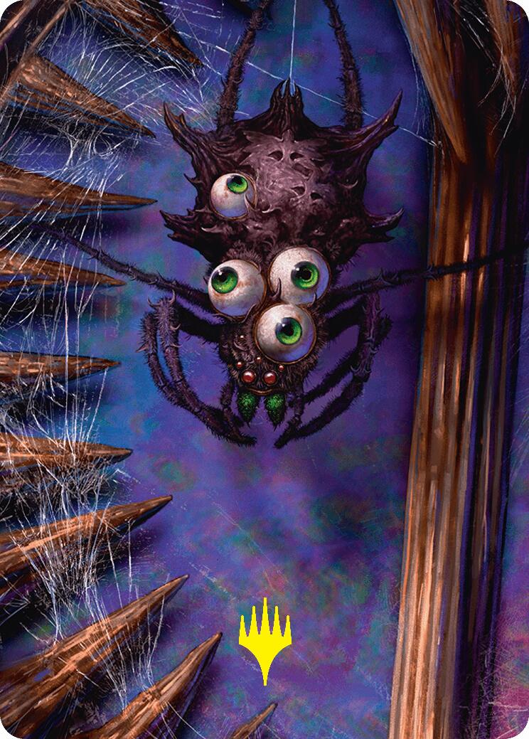 Spider Art Card (Gold-Stamped Planeswalker Symbol) [Duskmourn: House of Horror Art Series] | Good Games Morley