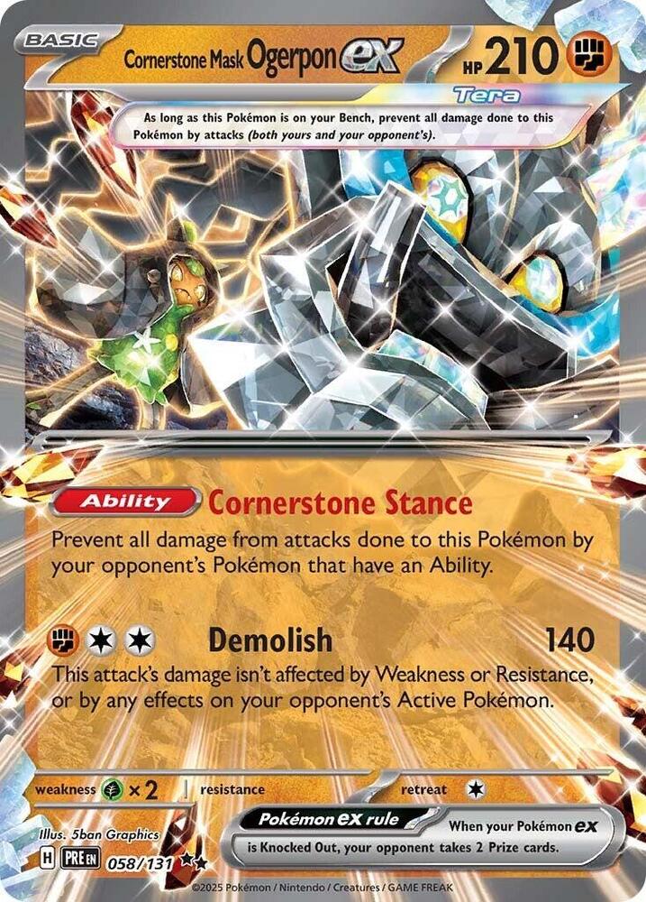 Cornerstone Mask Ogerpon ex (058/131) [Scarlet & Violet: Prismatic Evolutions] | Good Games Morley