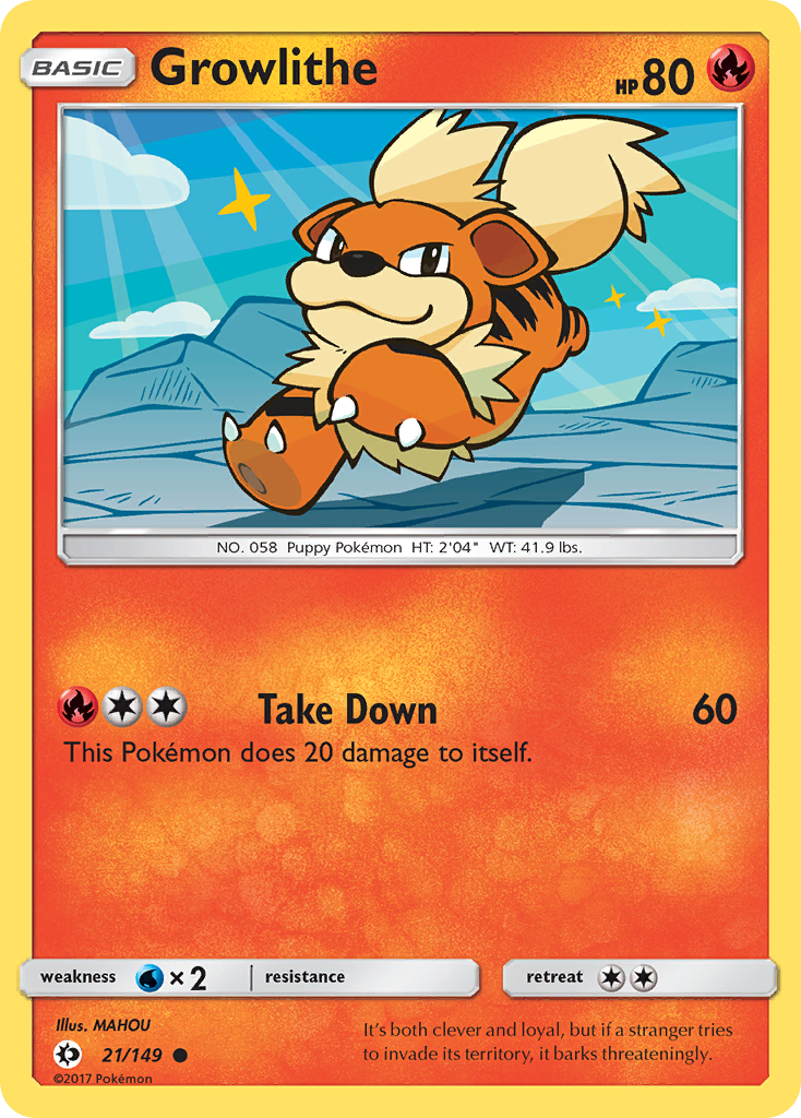 Growlithe (21/149) [Sun & Moon: Base Set] | Good Games Morley