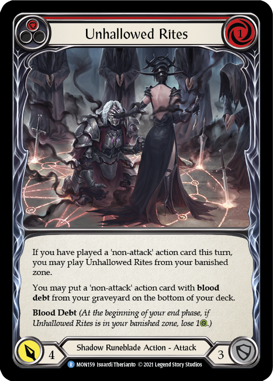 Unhallowed Rites (Red) [MON159-RF] (Monarch)  1st Edition Rainbow Foil | Good Games Morley