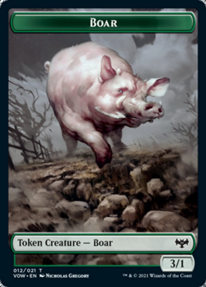 Copy // Boar Double-Sided Token [Innistrad: Crimson Vow Tokens] | Good Games Morley