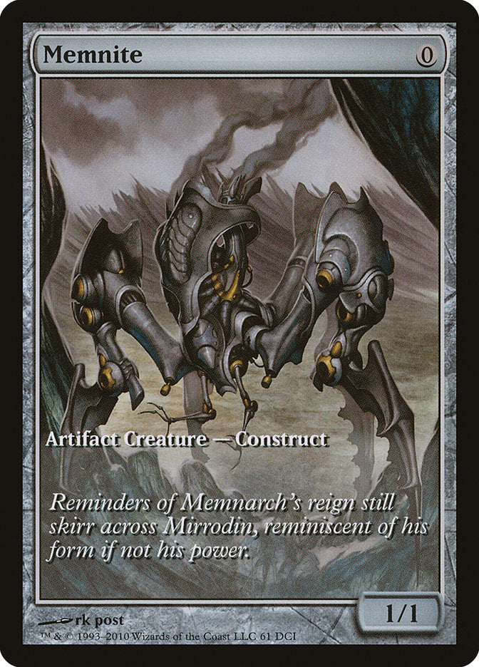 Memnite (Game Day) (Extended Art) [Scars of Mirrodin Promos] | Good Games Morley