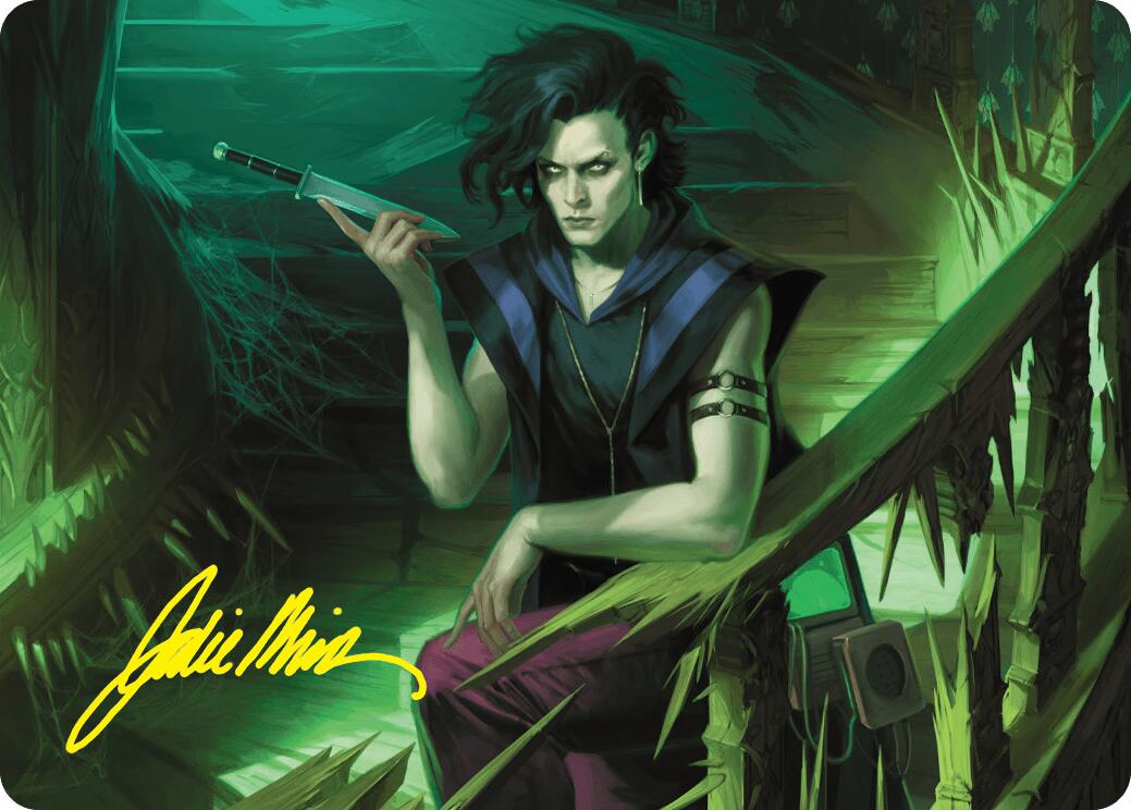 Winter, Misanthropic Guide Art Card (Gold-Stamped Signature) [Duskmourn: House of Horror Art Series] | Good Games Morley