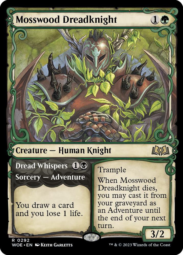 Mosswood Dreadknight // Dread Whispers 292 (Wilds of Eldraine)  - Showcase | Good Games Morley