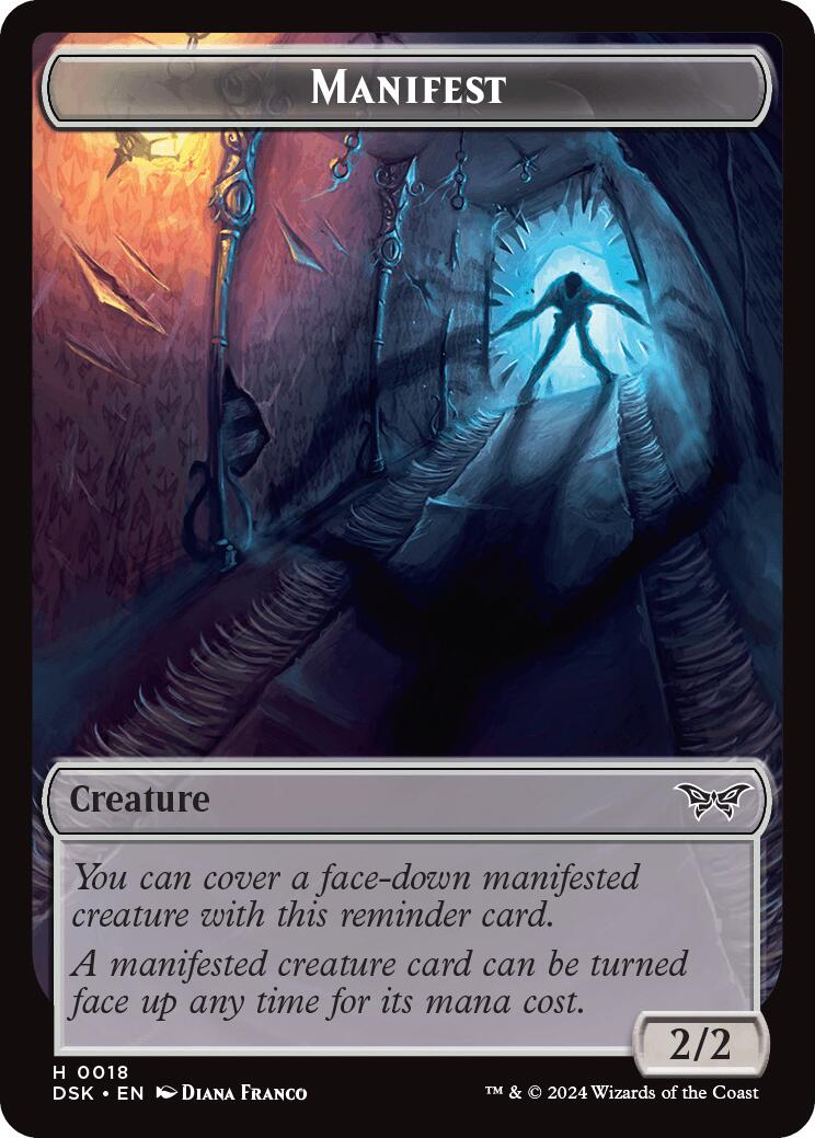 Toy // Manifest Double-Sided Token [Duskmourn: House of Horror Tokens] | Good Games Morley