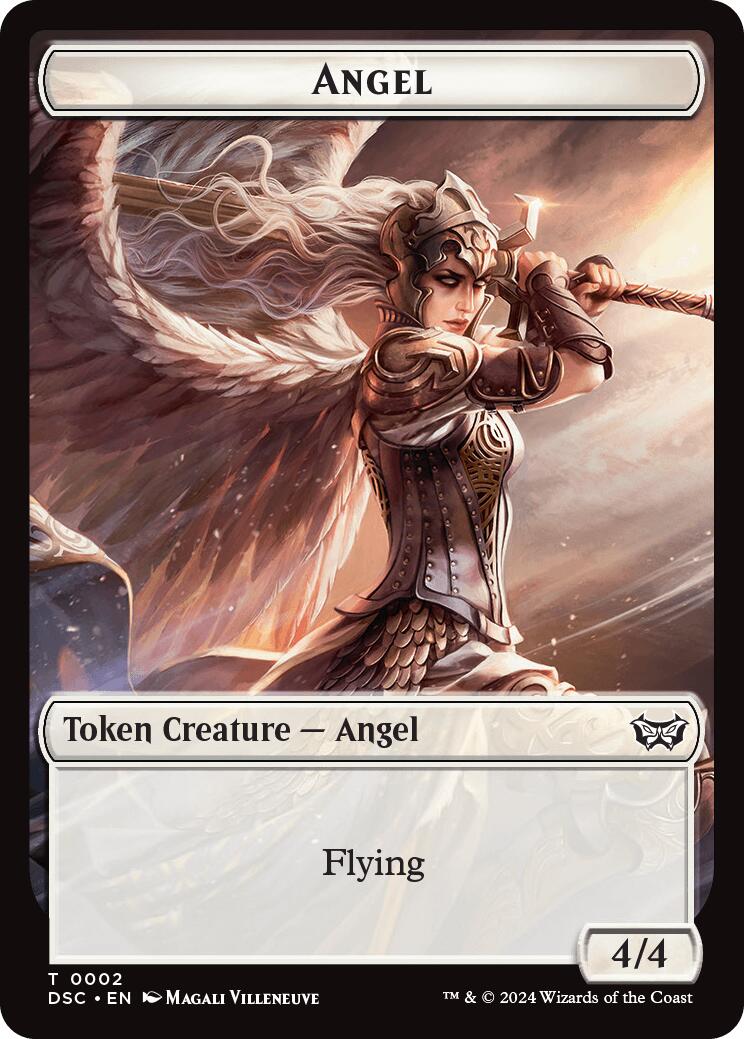 Angel // Glimmer Double-Sided Token [Duskmourn: House of Horror Commander Tokens] | Good Games Morley