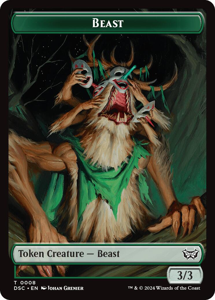 Beast // Scarecrow Double-Sided Token [Duskmourn: House of Horror Commander Tokens] | Good Games Morley