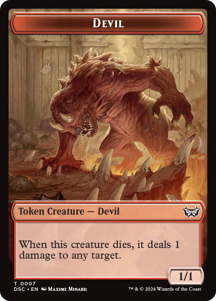 Devil // Scarecrow Double-Sided Token [Duskmourn: House of Horror Commander Tokens] | Good Games Morley