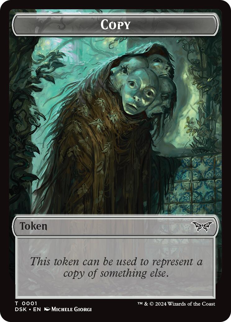 Shark // Copy Double-Sided Token [Duskmourn: House of Horror Commander Tokens] | Good Games Morley