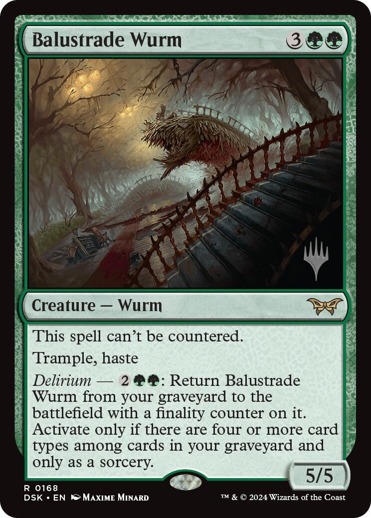 Balustrade Wurm (Promo Pack) [Duskmourn: House of Horror Promos] | Good Games Morley