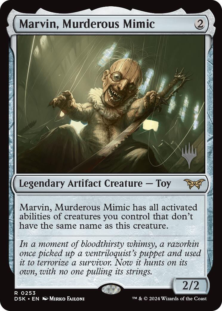 Marvin, Murderous Mimic (Promo Pack) [Duskmourn: House of Horror Promos] | Good Games Morley