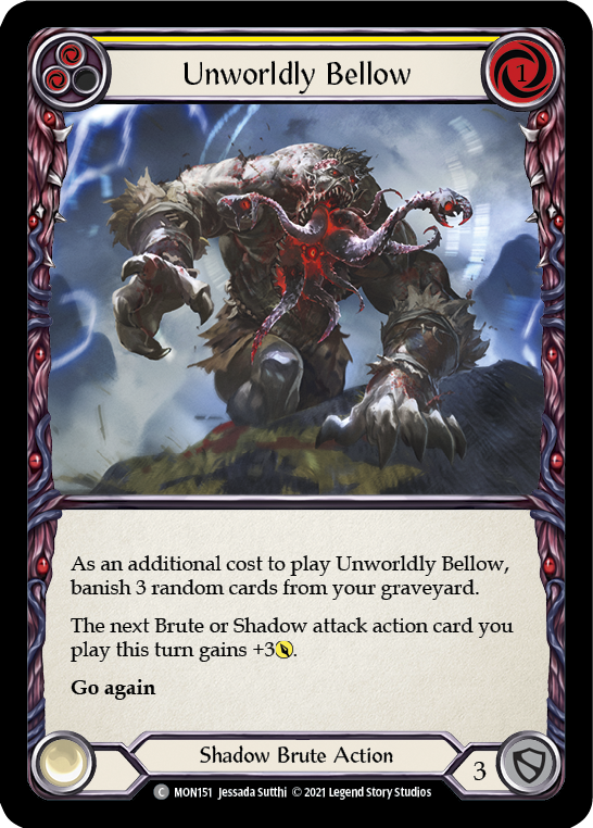 Unworldly Bellow (Yellow) [MON151-RF] (Monarch)  1st Edition Rainbow Foil | Good Games Morley
