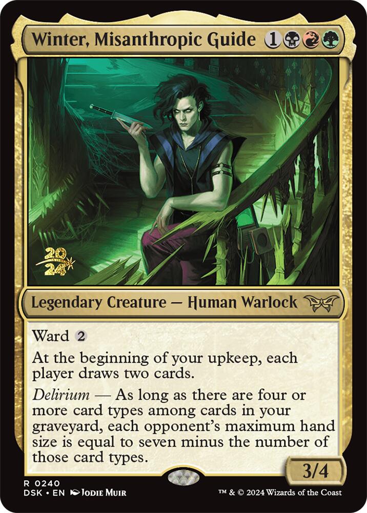 Winter, Misanthropic Guide [Duskmourn: House of Horror Prerelease Promos] | Good Games Morley
