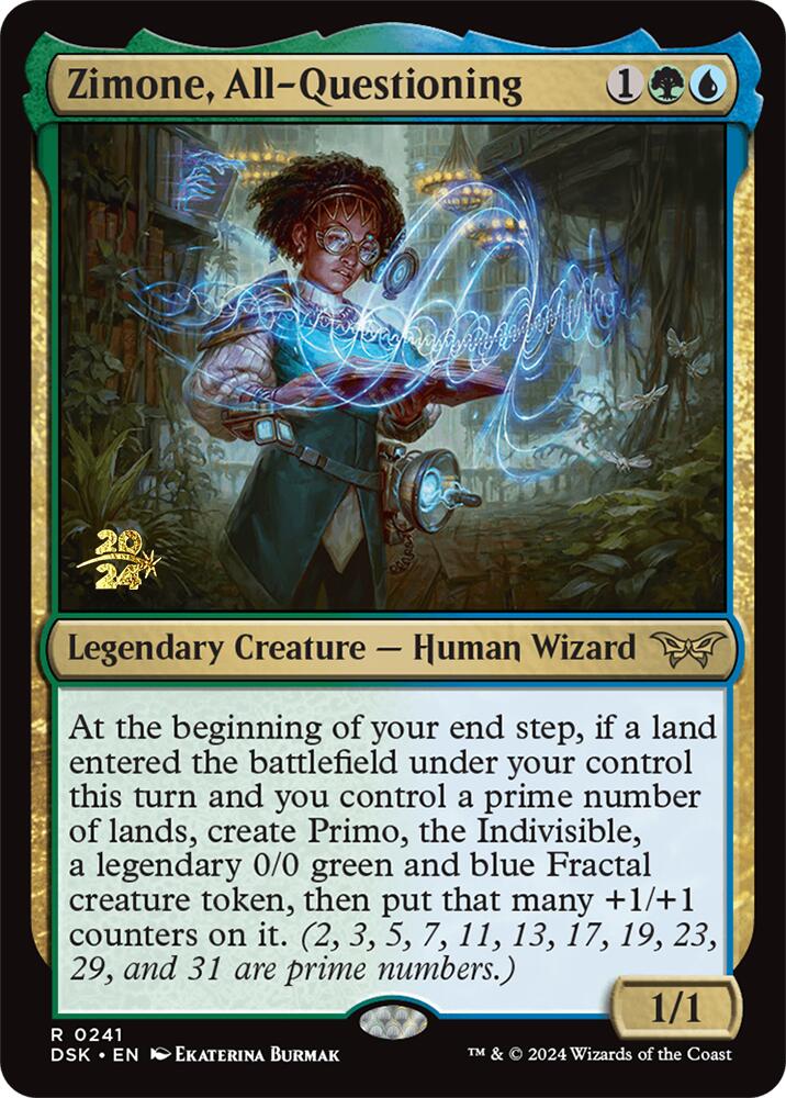 Zimone, All-Questioning [Duskmourn: House of Horror Prerelease Promos] | Good Games Morley