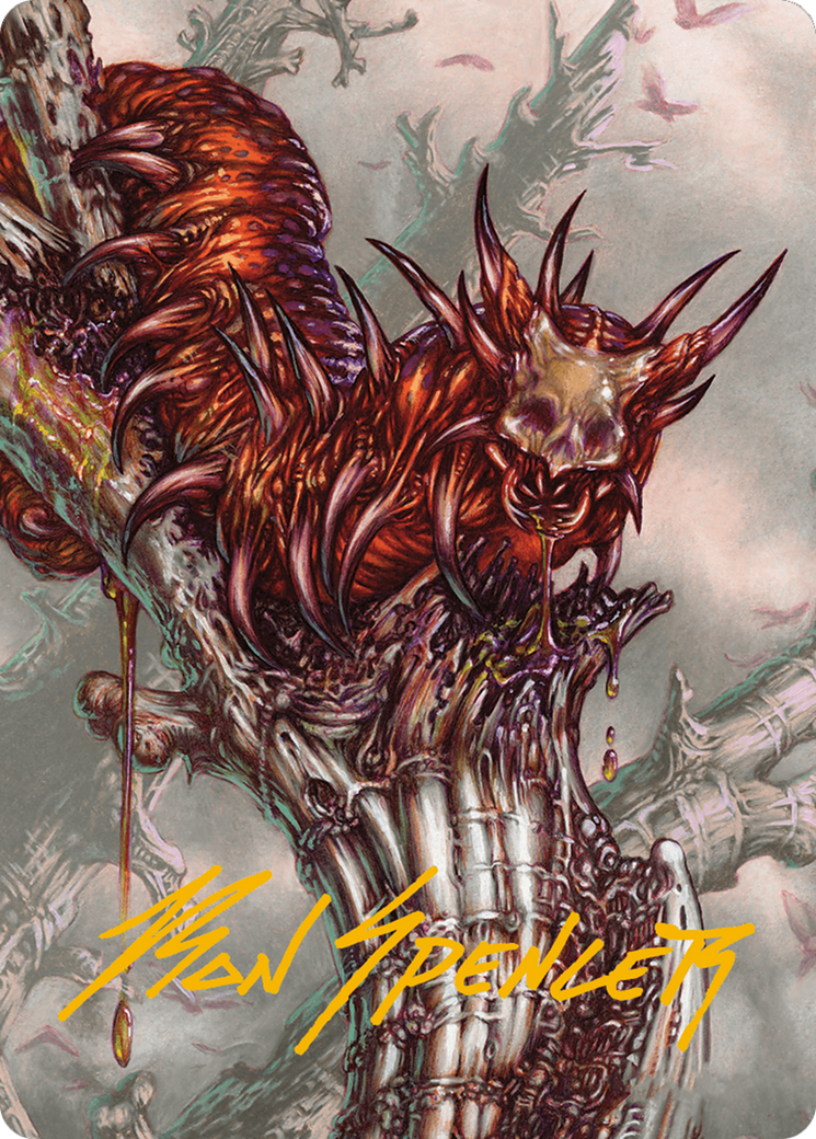 Grist, Voracious Larva Art Card (Gold-Stamped Signature) [Modern Horizons 3 Art Series] | Good Games Morley