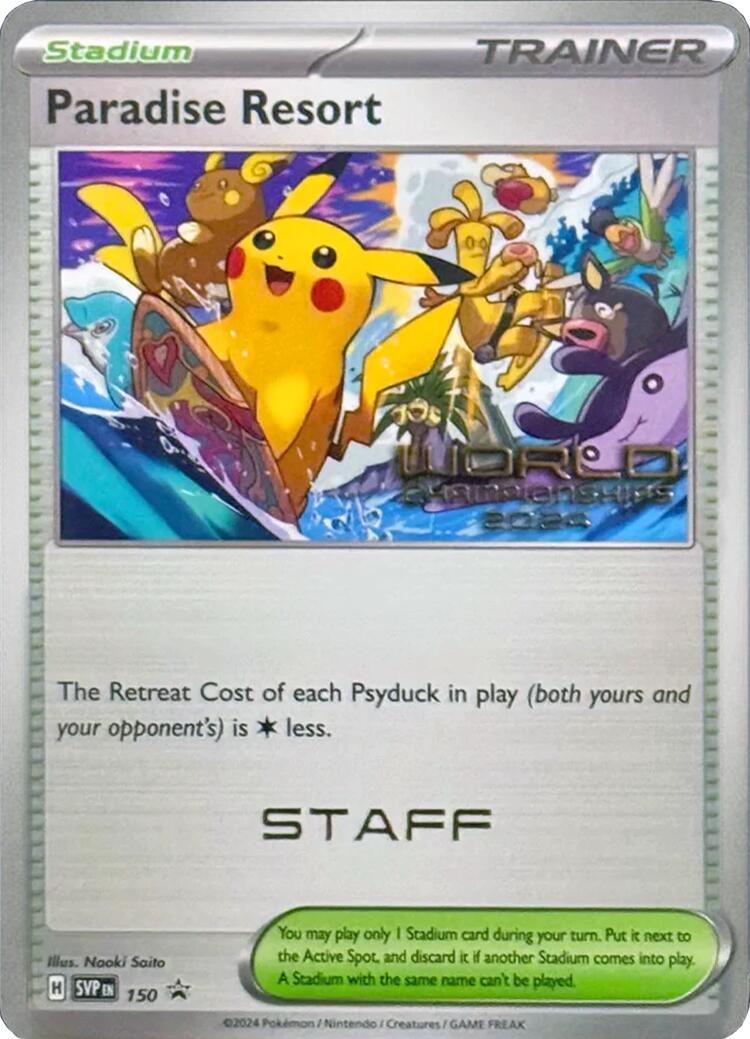 Paradise Resort (150) (World Championships 2024) (Staff) [Scarlet & Violet: Black Star Promos] | Good Games Morley