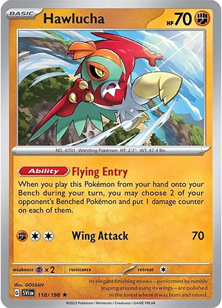 Hawlucha (118/198) (Theme Deck Exclusive) [Scarlet & Violet: Base Set] | Good Games Morley