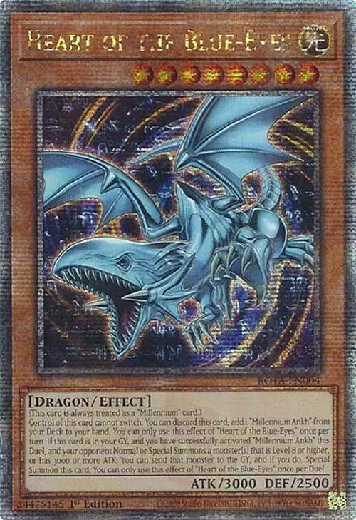 Heart of the Blue-Eyes (Quarter Century Secret Rare) [ROTA-EN004] Quarter Century Secret Rare | Good Games Morley