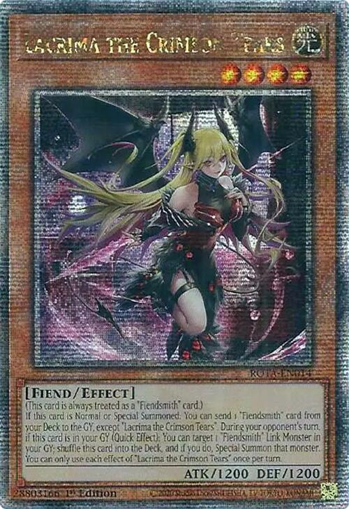 Lacrima the Crimson Tears (Quarter Century Secret Rare) [ROTA-EN014] Quarter Century Secret Rare | Good Games Morley