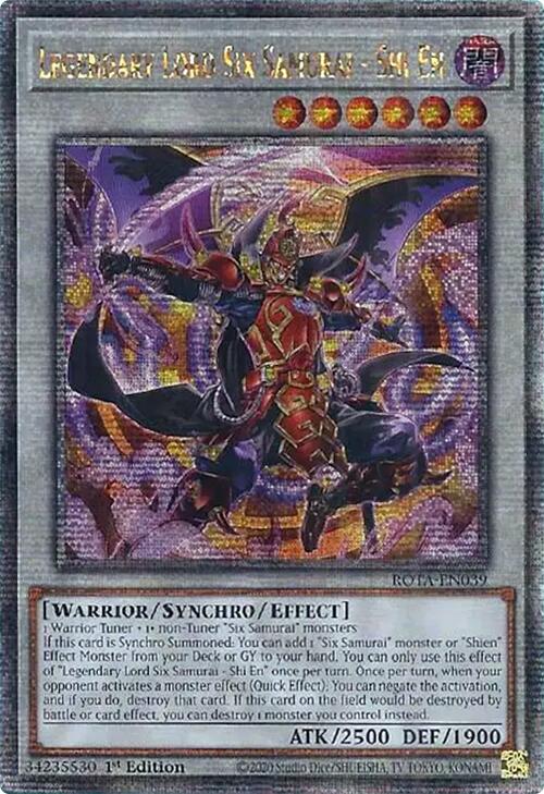 Legendary Lord Six Samurai - Shi En (Quarter Century Secret Rare) [ROTA-EN039] Quarter Century Secret Rare | Good Games Morley