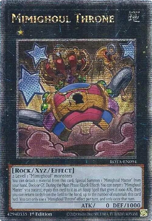 Mimighoul Throne (Quarter Century Secret Rare) [ROTA-EN094] Quarter Century Secret Rare | Good Games Morley