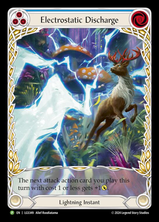 Electostatic Discharge (Blue) (Extended Art) [LGS349] (Promo)  Rainbow Foil | Good Games Morley