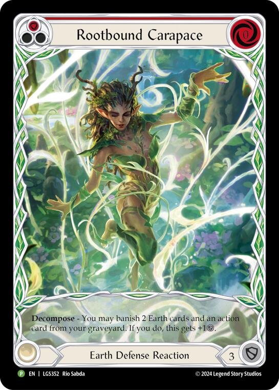 Rootbound Carapace (Red) (Extended Art) [LGS352] (Promo)  Rainbow Foil | Good Games Morley
