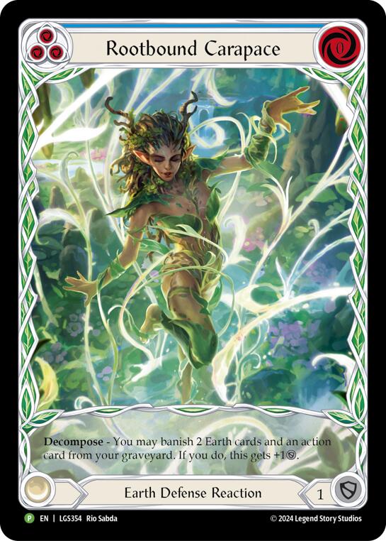 Rootbound Carapace (Blue) (Extended Art) [LGS354] (Promo)  Rainbow Foil | Good Games Morley
