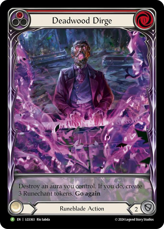 Deadwood Dirge (Red) (Extended Art) [LGS363] (Promo)  Rainbow Foil | Good Games Morley