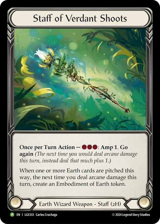 Staff of Verdant Shoots [LGS333] (Promo)  Rainbow Foil | Good Games Morley