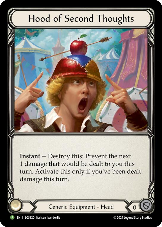 Hood of Second Thoughts - LGS320 [LGS320] (Promo)  Rainbow Foil | Good Games Morley