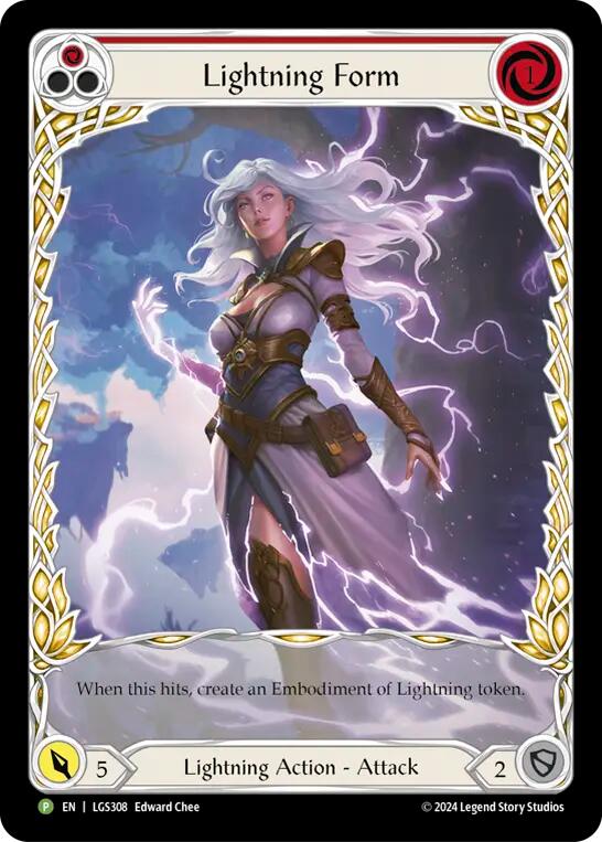 Lightning Form (Red) [LGS308] (Promo)  Rainbow Foil | Good Games Morley