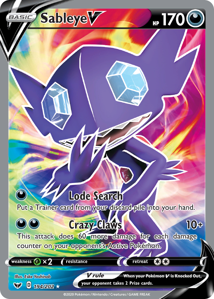 Sableye V (194/202) [Sword & Shield: Base Set] | Good Games Morley