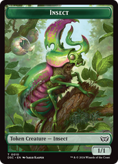 Wurm (0019) // Insect (0010) Double-Sided Token [Duskmourn: House of Horror Commander Tokens] | Good Games Morley