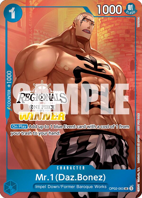 Mr.1 (Daz.Bonez) (Offline Regional 2024 Vol. 3) [Winner] [One Piece Promotion Cards] | Good Games Morley